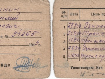 Свидетельсвто парашютиста ВДВ Красной Армии. Разворот.